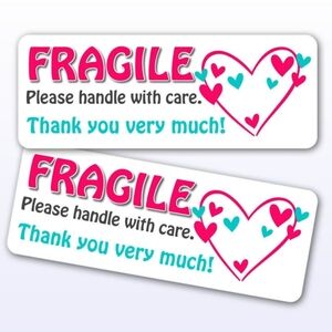 120 Hearts Fragile Stickers MATTE PAPER